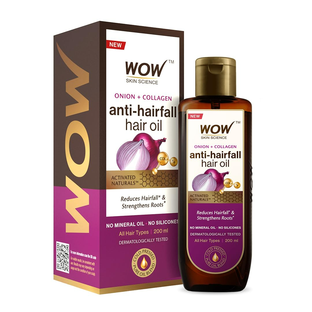 Wow Skin Science Onion & Collagen Anti-Hairfall Hair Oil - Swadesiicart