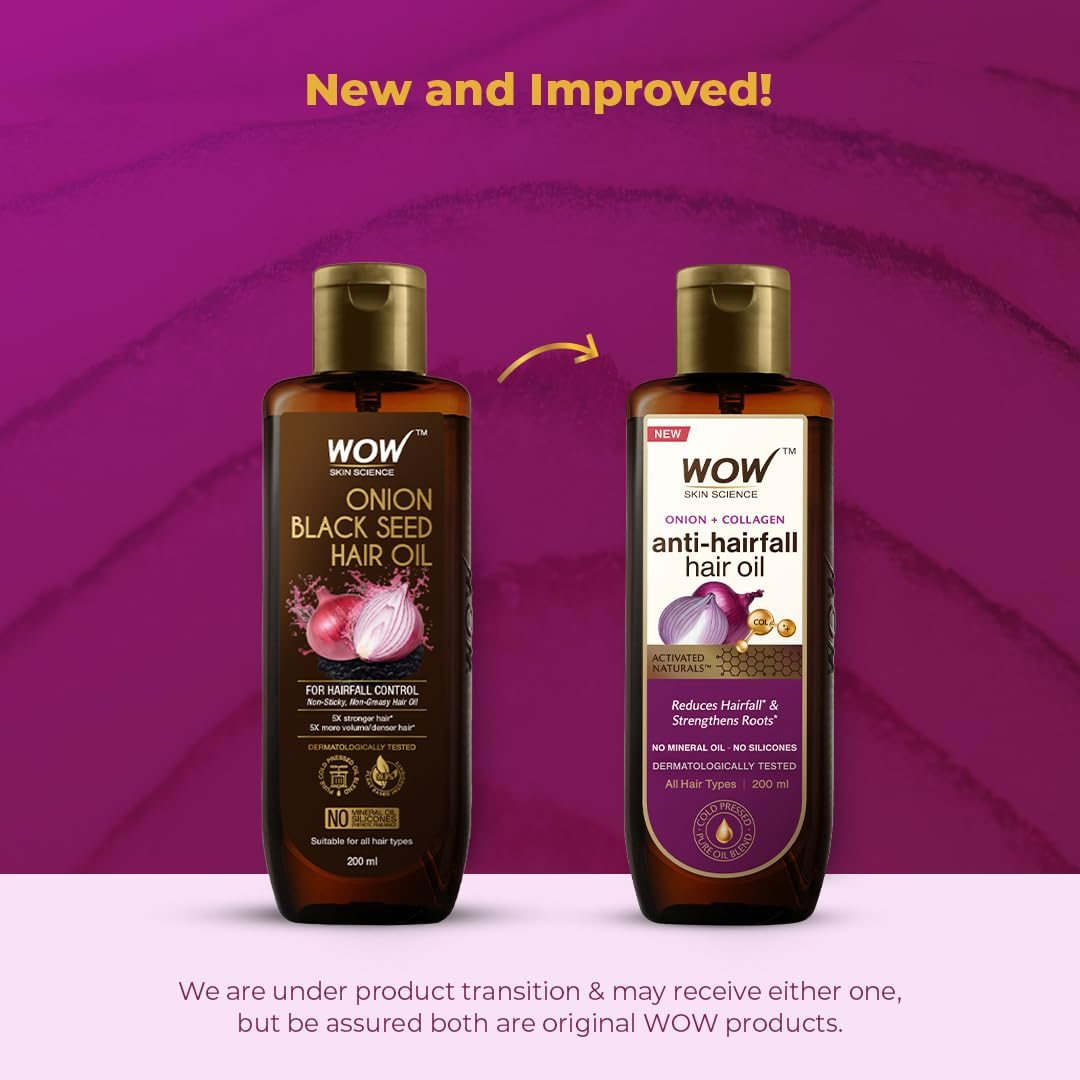 Wow Skin Science Onion & Collagen Anti-Hairfall Hair Oil - Swadesiicart