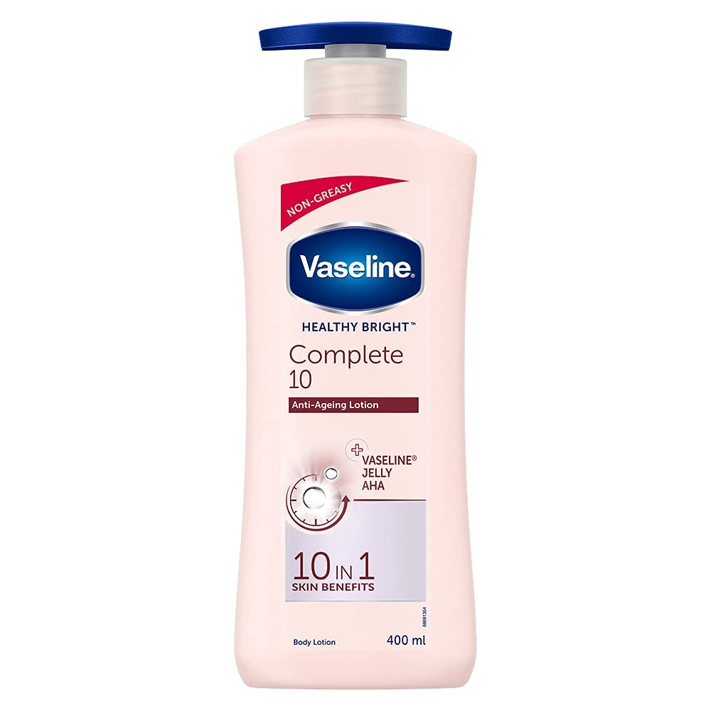 Vaseline Healthy Bright Complete 10 Anti Ageing Body Lotion, 10 in 1 Body Lotion With Vitamin B3, AHA, Pro-Retinol - Swadesiicart