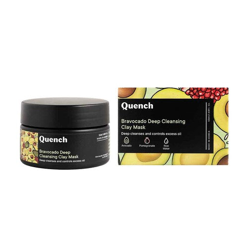 Quench Botanics Bravocado Deep Cleansing Clay Mask With Avocado, Rice Water & Pomegranate - Korean Skincare | Swadesiicart