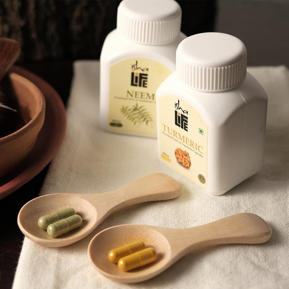 Isha Life Neem and Turmeric Capsules - Swadesiicart