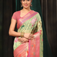 Green Art Silk Digital Print Floral Saree with Unstitched Blouse - Hiral Fashion | Swadesiicart