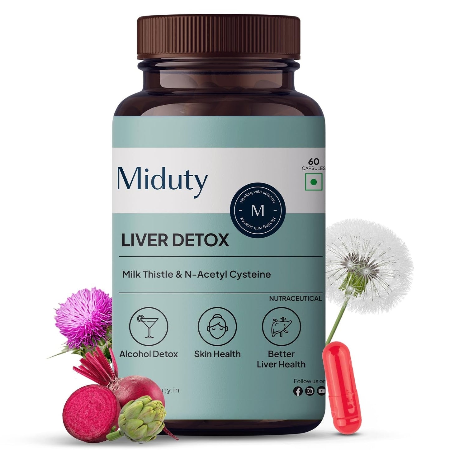 Miduty by Palak Notes Liver Detox Capsules - Swadesiicart