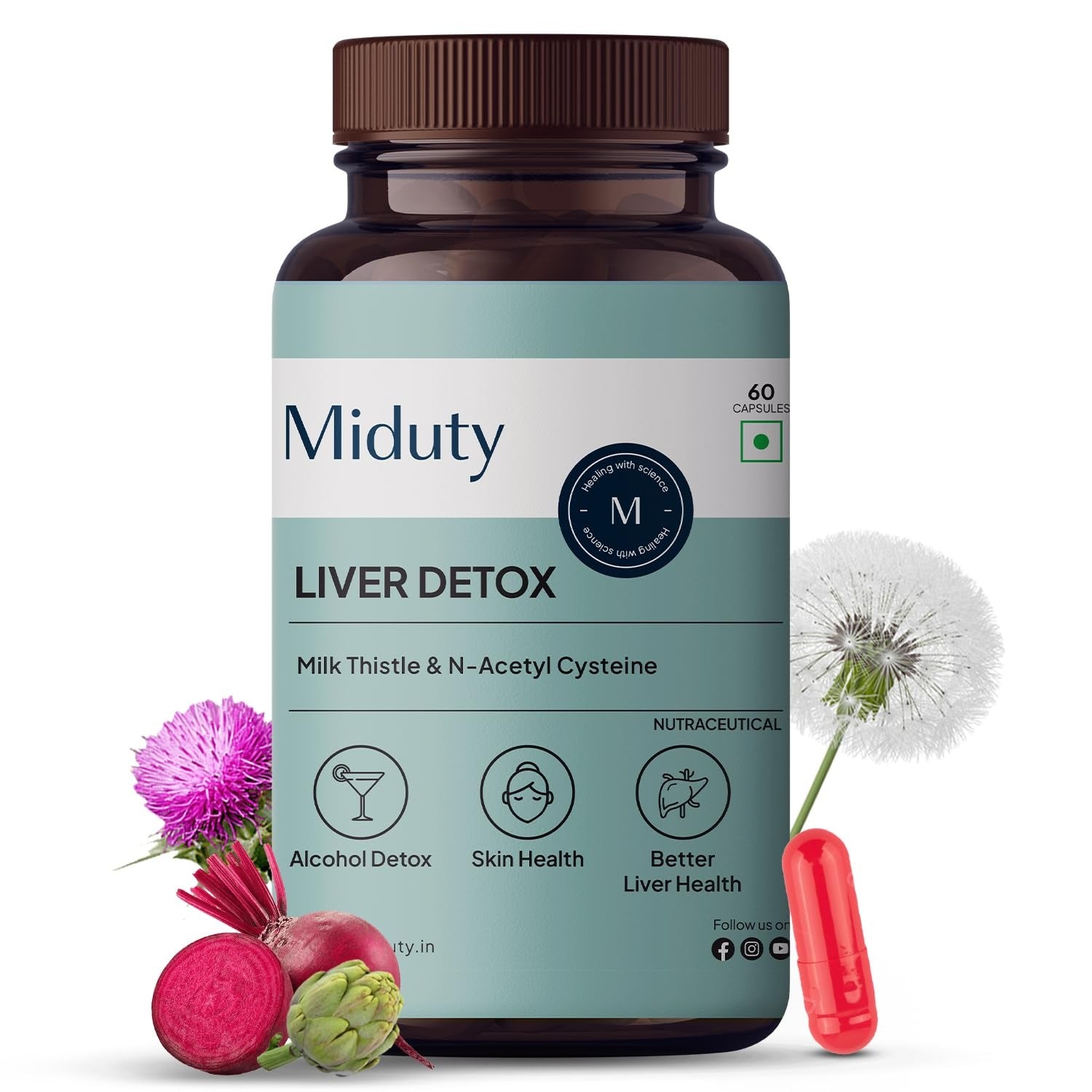 Miduty by Palak Notes Liver Detox Capsules - Swadesiicart