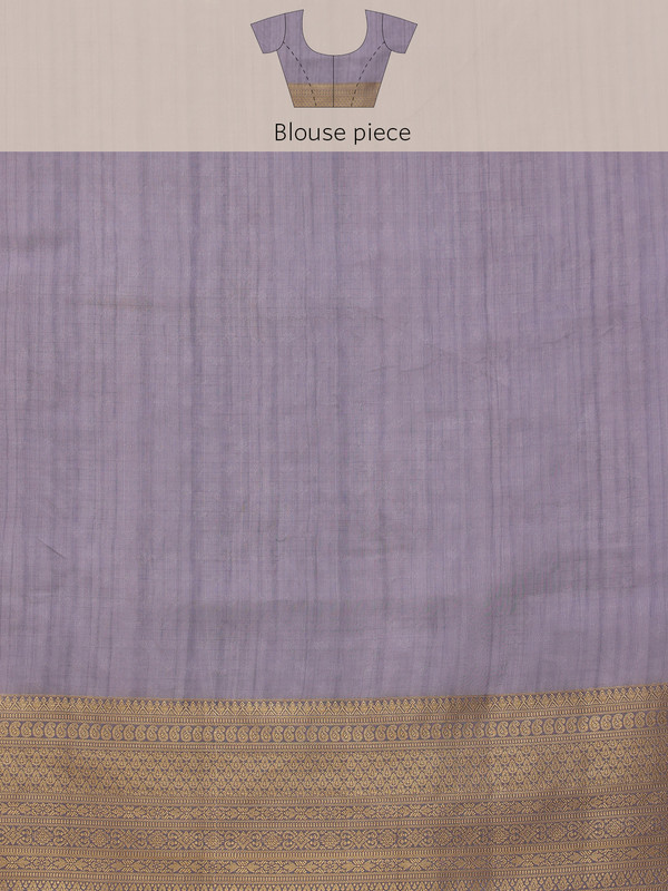 Lavender Kota Doria Embroidered Floral Saree with Unstitched Blouse - Hiral Fashion | Swadesiicart
