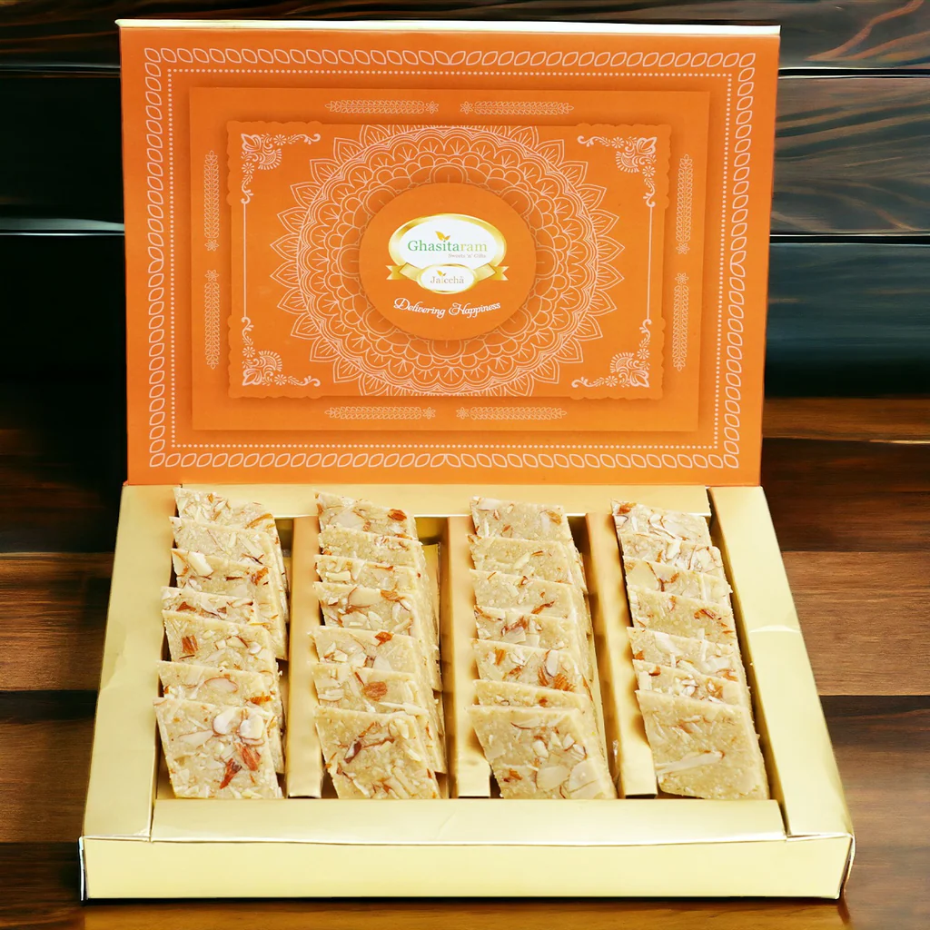 Ghasitaram Sugarfree Pure Kaju Katlis Sweet Box | Swadesiicart