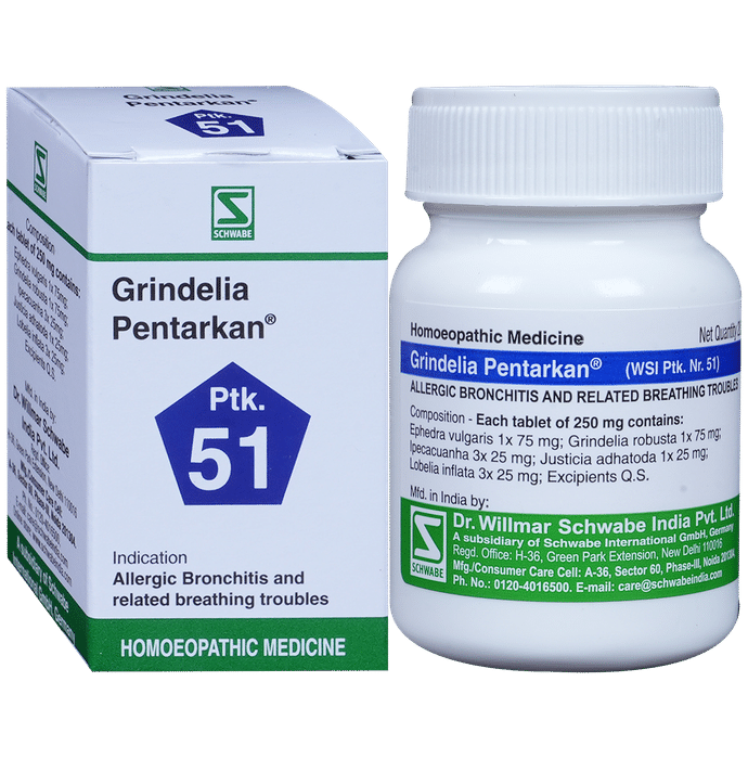 Dr. Willmar Schwabe India Grindelia Pentarkan Ptk 51 Tablets | Swadesiicart