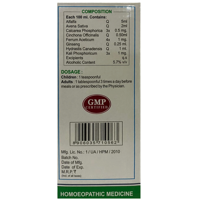Wheezal Homeopathy Alfalfa Tonic With Ginseng | Swadesiicart