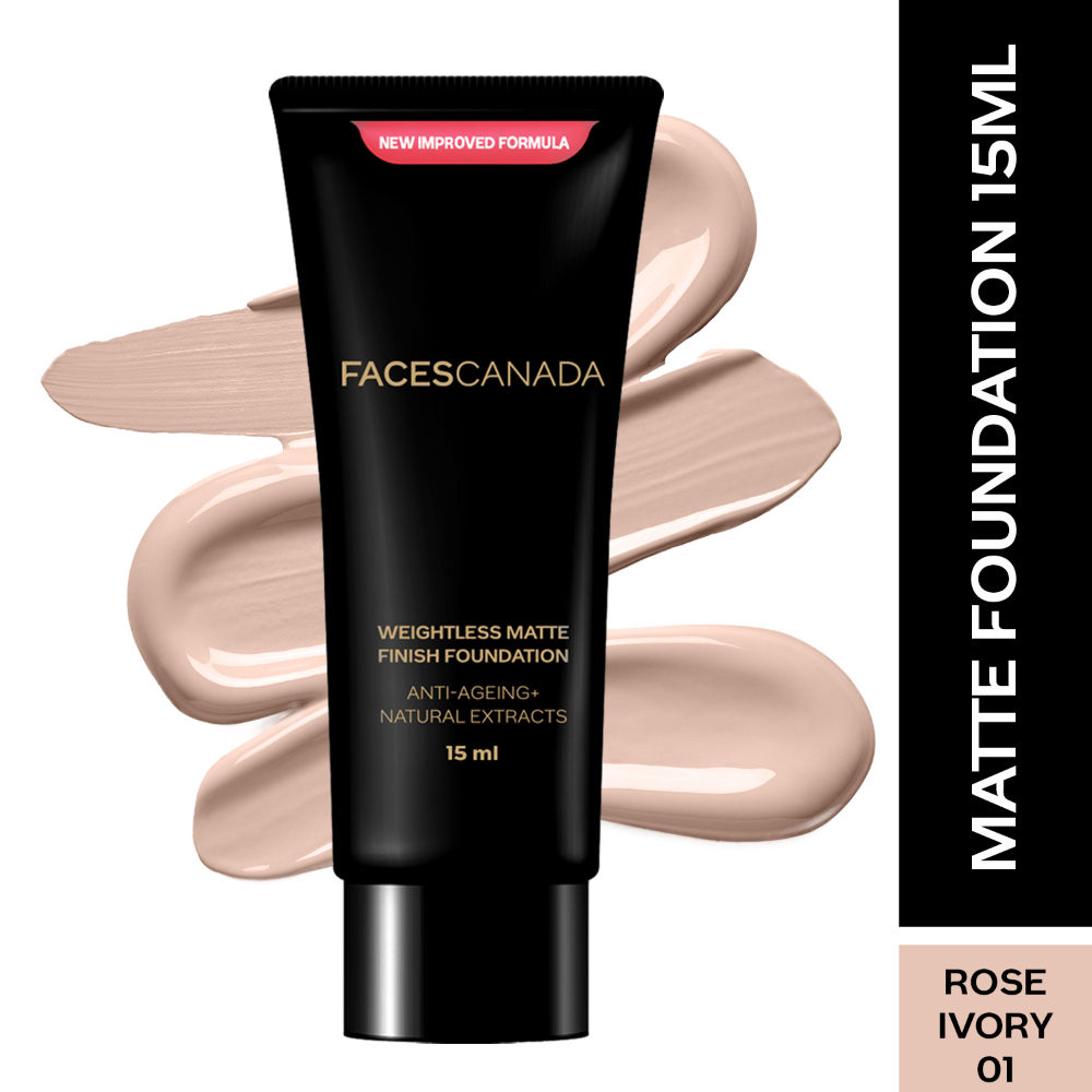 Faces Canada Weightless Matte Finish Foundation-Rose Ivory 01 - Swadesiicart
