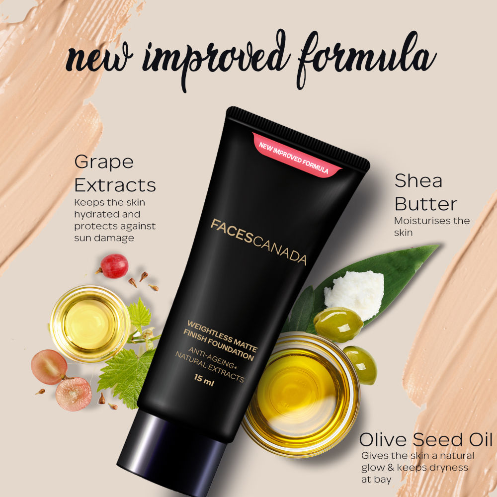 Faces Canada Weightless Matte Finish Foundation-Natural 03 - Swadesiicart