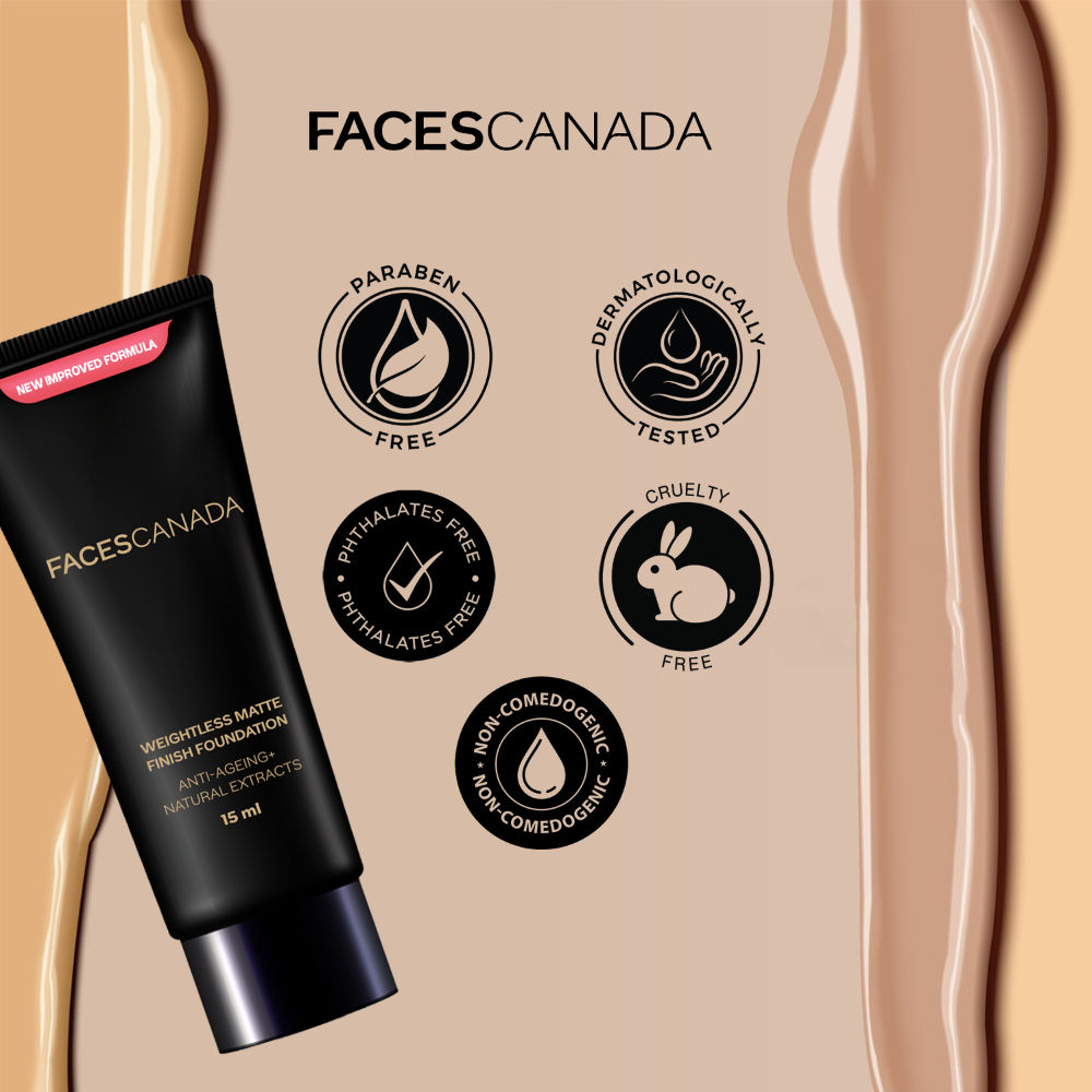 Faces Canada Weightless Matte Finish Foundation-Natural 03 - Swadesiicart