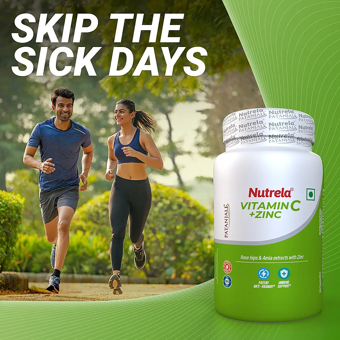 Patanjali Nutrela Natural Vitamin C Plus Zinc Tablets - Swadesiicart