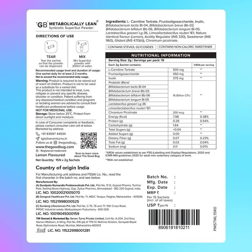 The Good Bug Metabolically Lean Probiotic For Weight Management Supercharged Edition | Swadesiicart