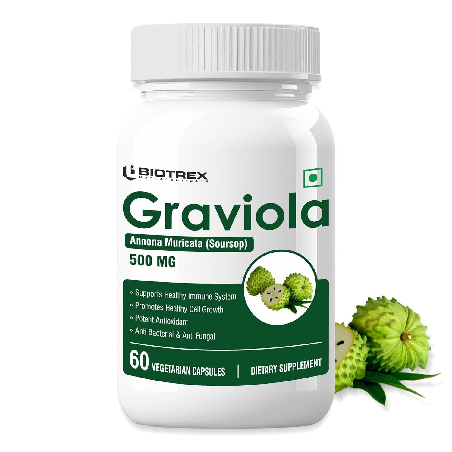 Biotrex Graviola 500mg Veg Capsules | Swadesiicart