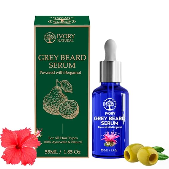Ivory Natural Greys Beard Serum Restore Natural Black Color Of Grey White Beard | Swadesiicart