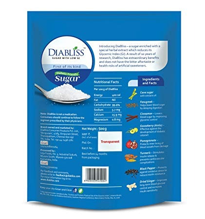 Diabliss Diabetic Friendly Sugar Jar - Swadesiicart