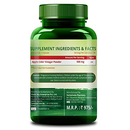 Himalayan Organics Apple Cider Vinegar 500 mg Capsules - Swadesiicart