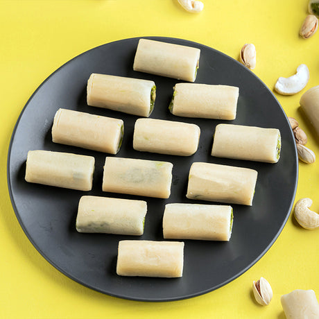 Vellanki Foods - Kaju Pista Rolls - Swadesiicart