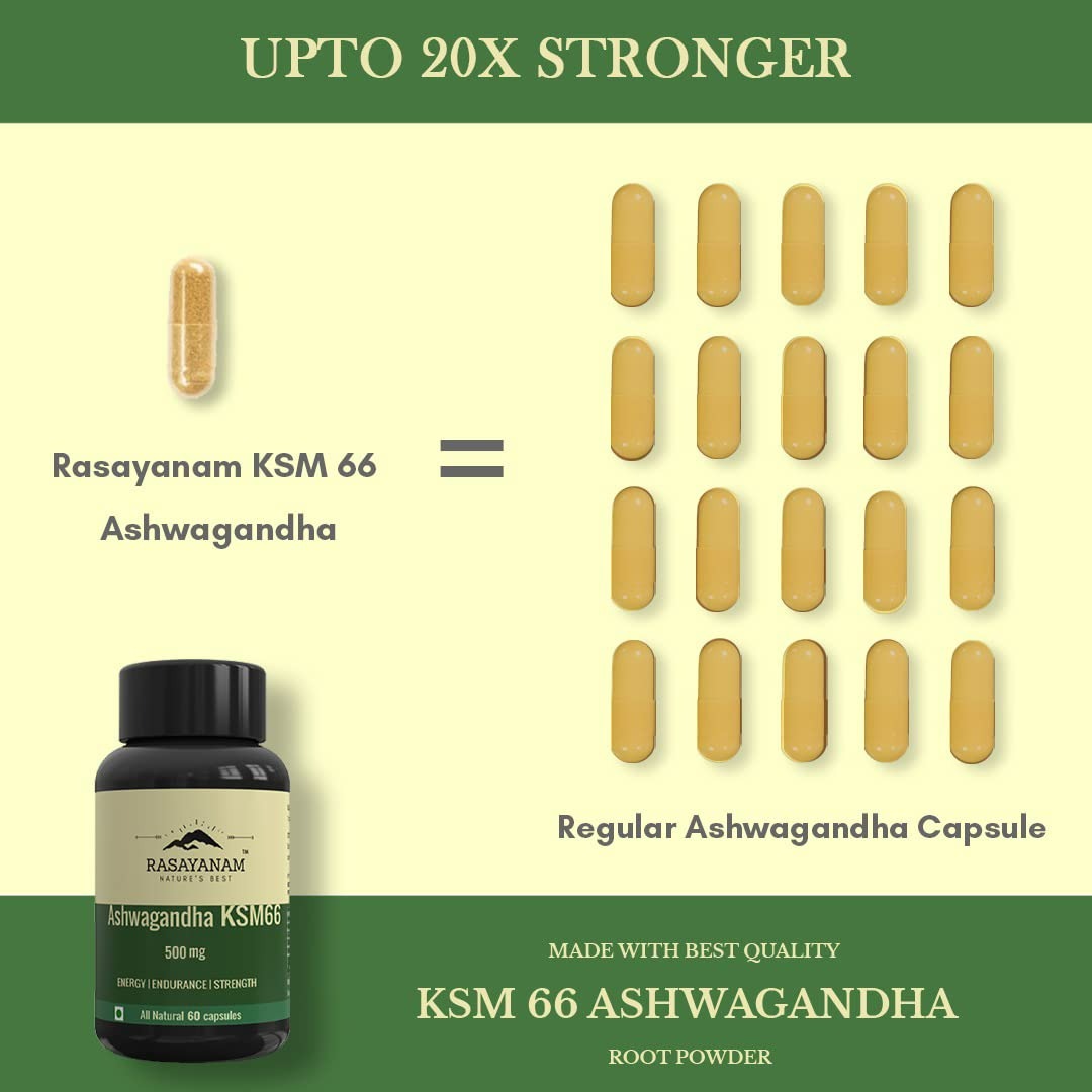 Rasayanam Ashwagandha KSM-66 Capsules - Swadesiicart