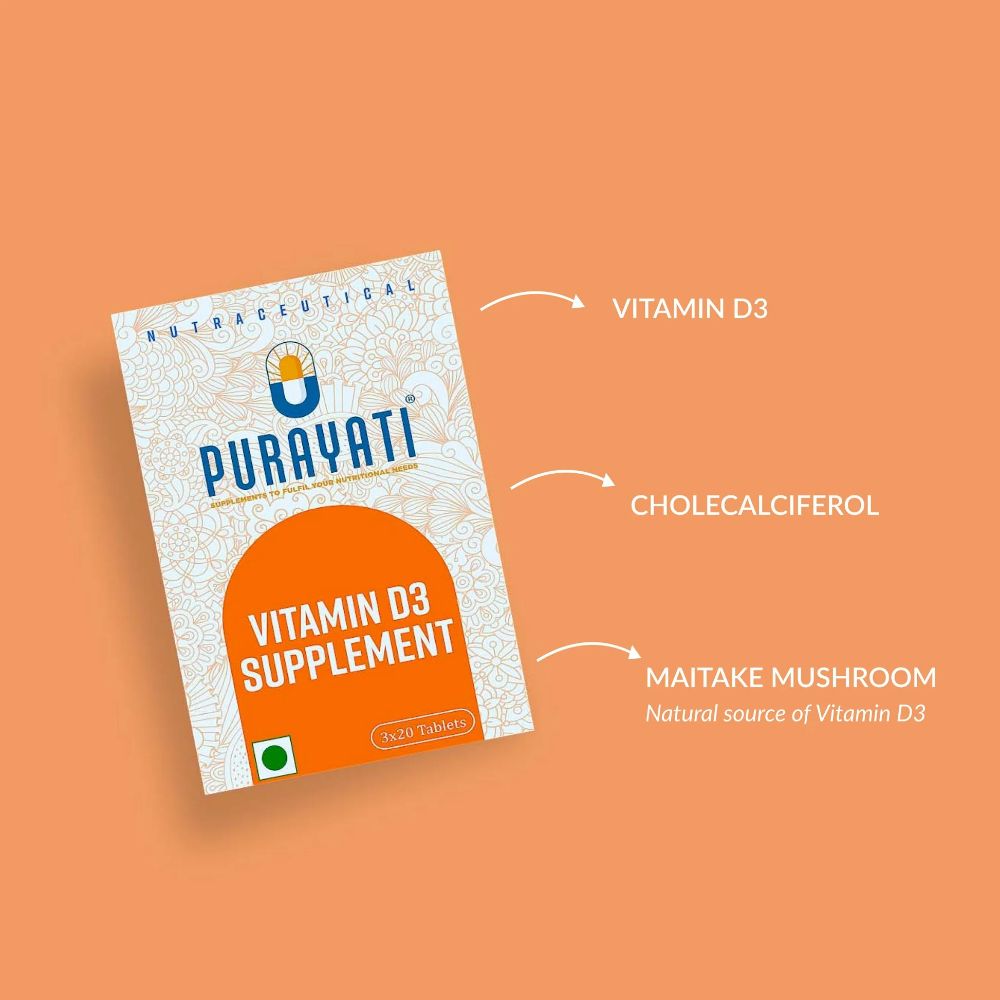 Purayati Vitamin D3, 2000 IU Tablets | Swadesiicart