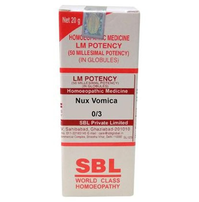 SBL Homeopathy Nux Vomica Globules - LM Potency | Swadesiicart
