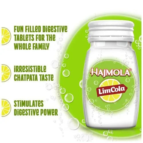 Dabur Hajmola LimCola Tablets | Tangy Ayurvedic Digestive Candy Tablets for After-Meal Relief - Swadesiicart