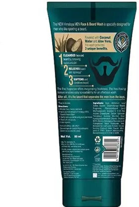 Himalaya Men Face and Beard Wash | 2-in-1 Ayurvedic Cleanser for Face & Beard - Swadesiicart