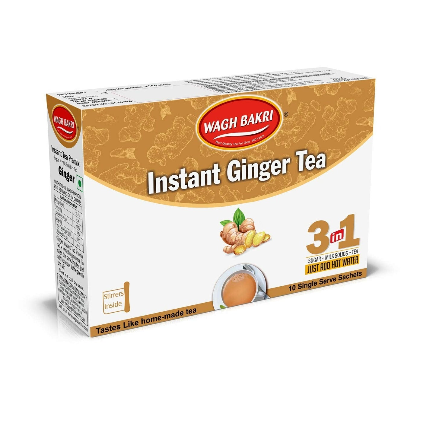 Wagh Bakri Instant Premix Ginger Tea - Swadesiicart