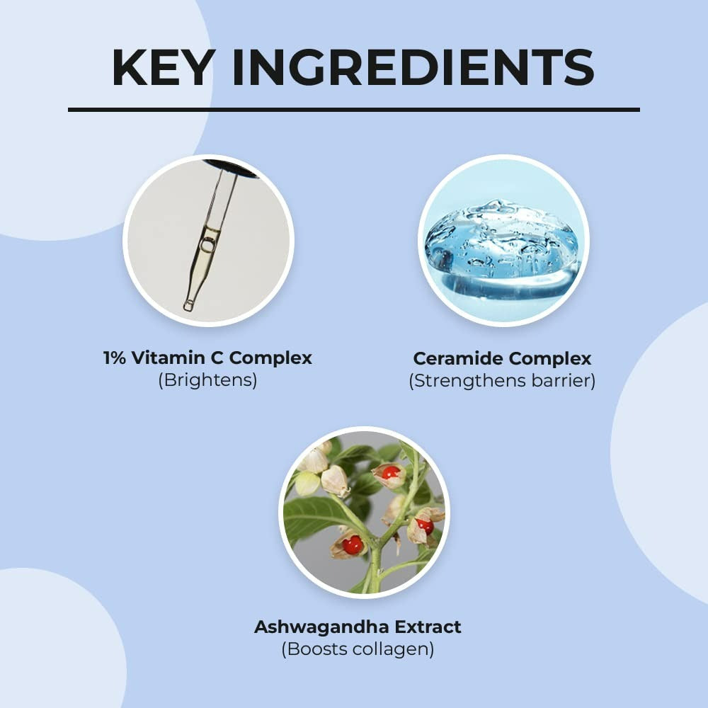 Dr. Sheth's Ceramide & Vitamin C Oil Free Moisturizer Hydrate & Brighten Skin With Vitamin C, Ceramide & Ashwagandha, For All Skin Types - Swadesiicart