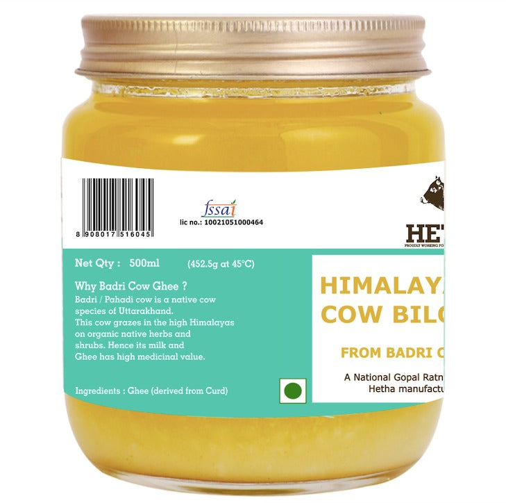 Hetha Himalayan Badri Cow A2 cultured Bilona Ghee / A2 Ghee | Organic and Pure Cow Ghee | Made From Grass Fed A2 Cow's Milk - Swadesiicart