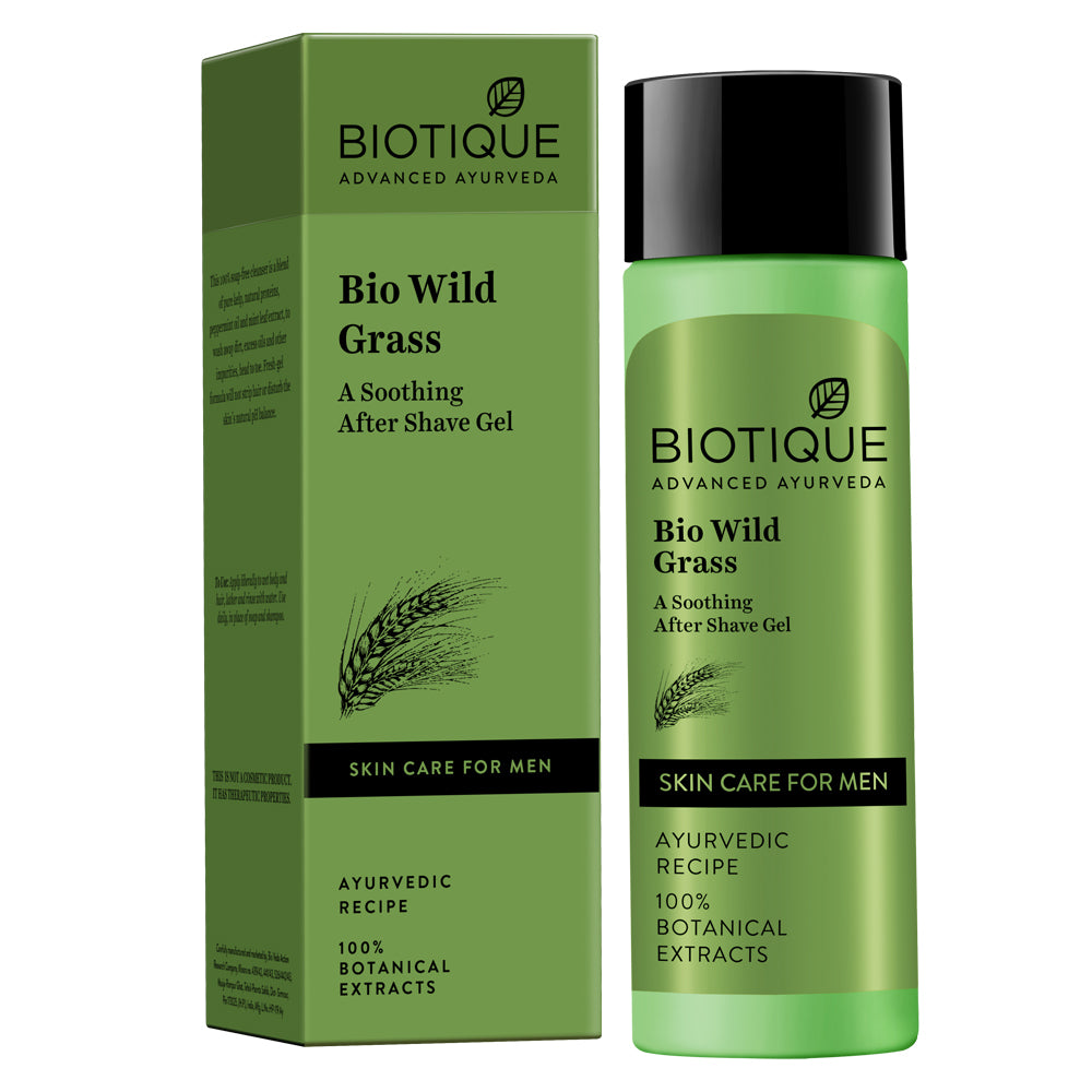 Biotique Bio Wild Grass A Soothing After Shave Gel For Men - Swadesiicart
