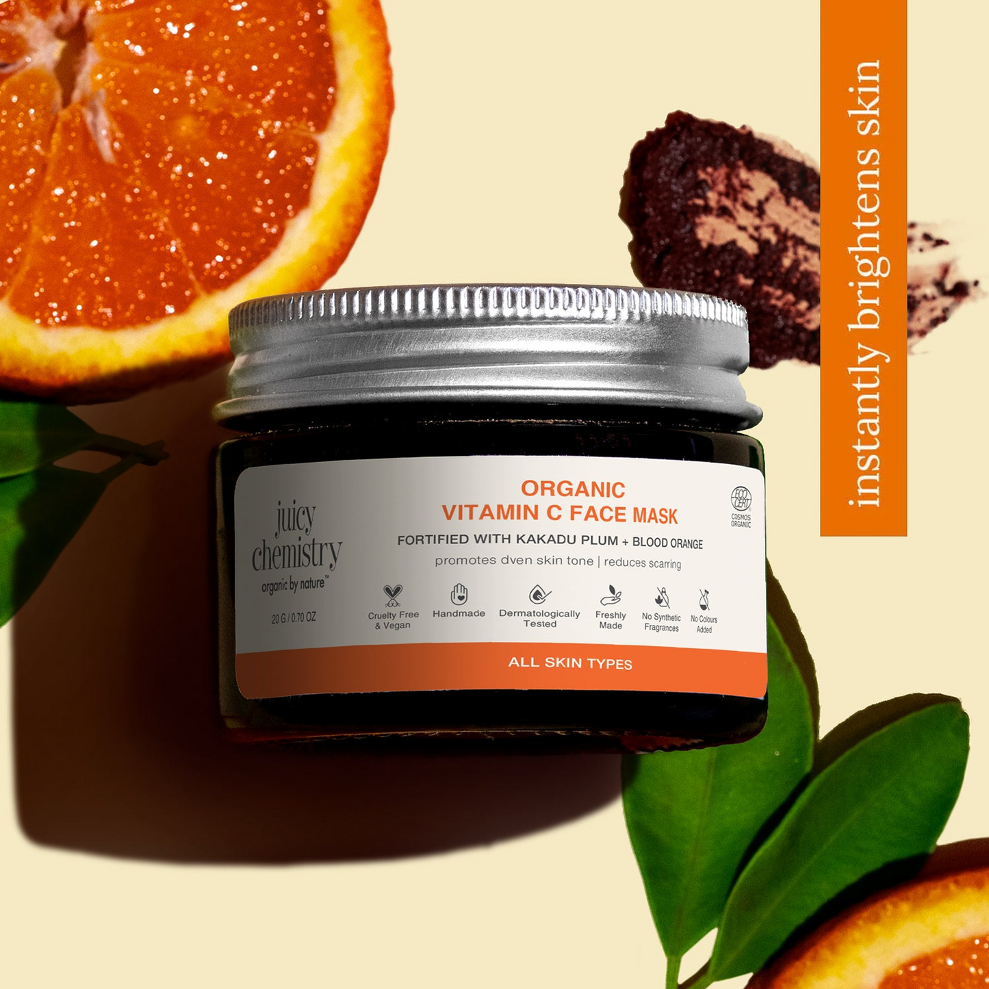 Juicy Chemistry Kakadu Plum, Matcha & Blood Orange Face Mask | Swadesiicart