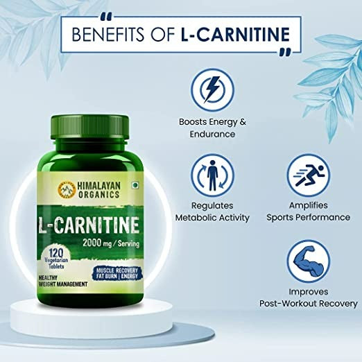 Himalayan Organics L Carnitine 2000mg/Serving Tablets | Swadesiicart