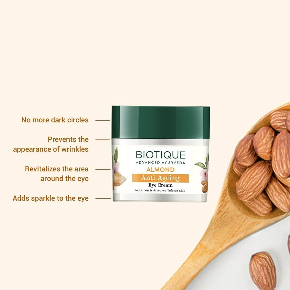 Biotique Bio Almond Soothing And Nourishing Eye Cream - Swadesiicart