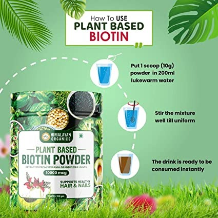 Himalayan Organics Plant Based Biotin 10000mcg Capsules - Swadesiicart