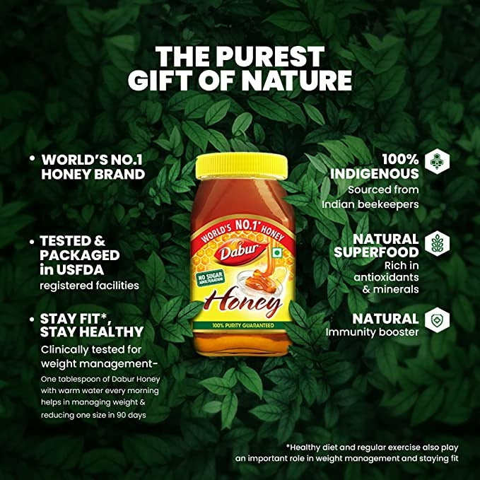 Dabur Honey | 100% Pure Natural Honey from India for Immunity & Wellness - Swadesiicart