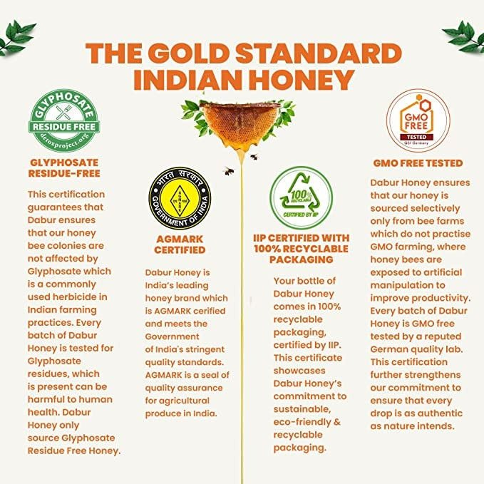 Dabur Honey | 100% Pure Natural Honey from India for Immunity & Wellness - Swadesiicart