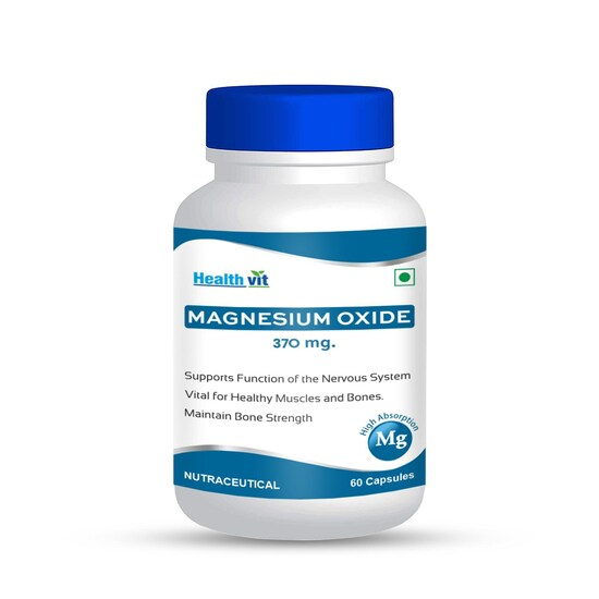 Healthvit Magnesium Oxide 370mg Capsules | Swadesiicart