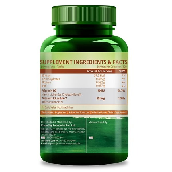 Himalayan Organics Plant Based D3 + K2 Capsules - Swadesiicart