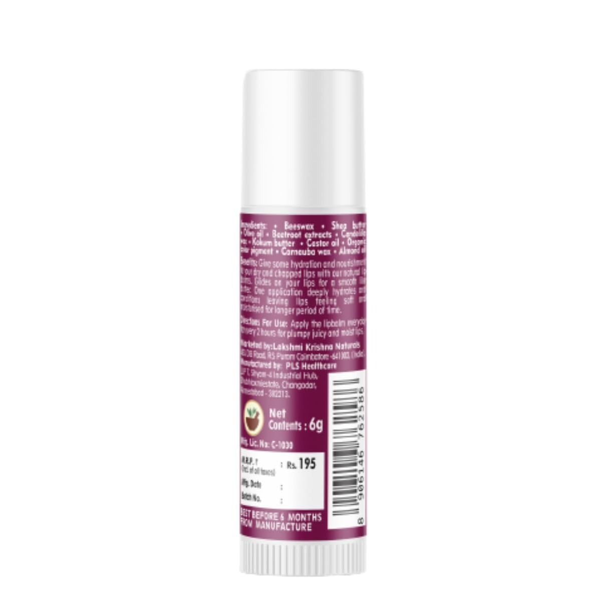 Lakshmi Krishna Naturals Beetroot Lip Balm - Swadesiicart