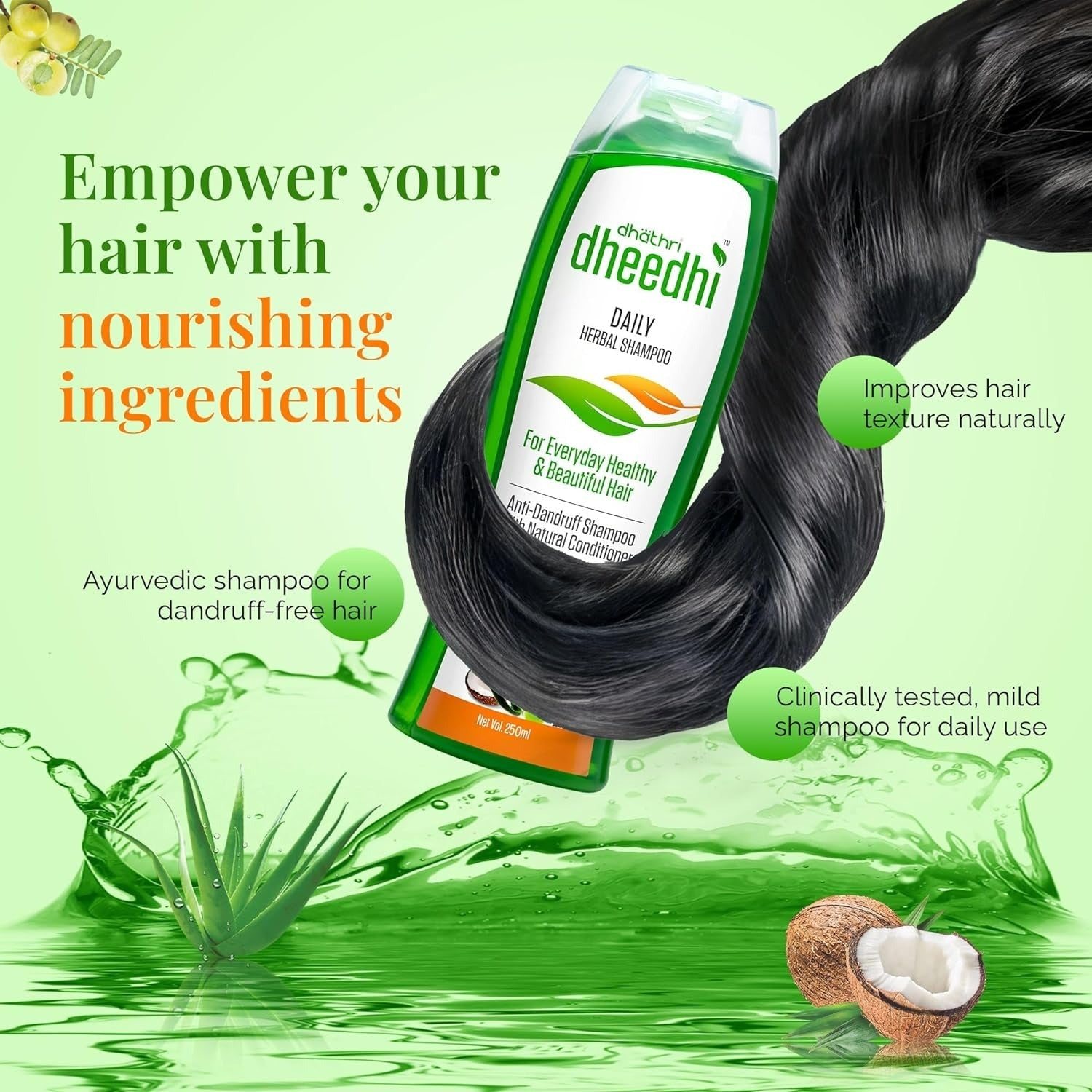 Dhathri Ayurveda Dheedhi Daily Herbal Shampoo - Swadesiicart