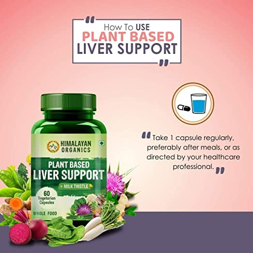 Himalayan Organics Plant Based Liver Support + Milk Thistle Vegetarian Capsules - Swadesiicart