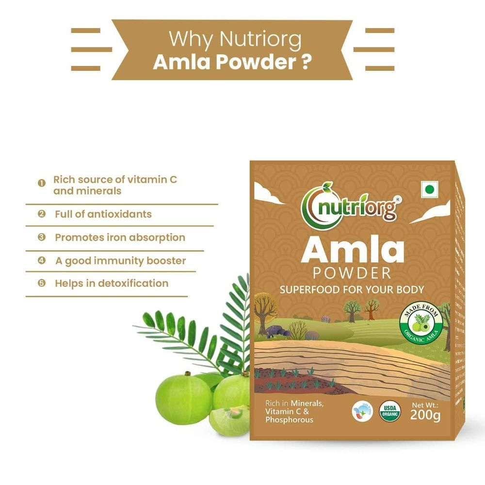 Nutriorg Certified Organic Amla Powder - Swadesiicart