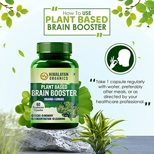 Himalayan Organics Plant-Based Brain Booster Supplement Capsules - Swadesiicart