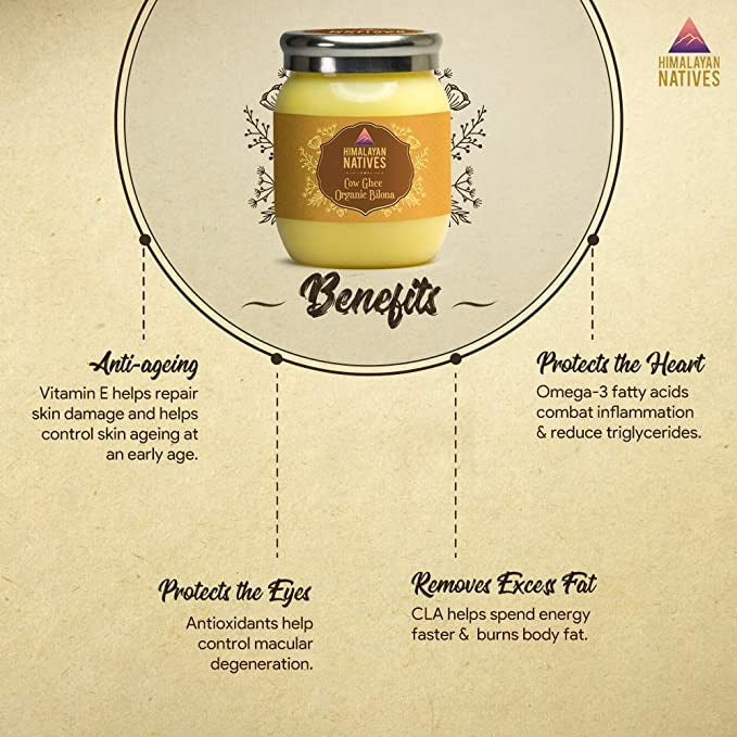 Himalayan Natives Organic Cow Bilona Ghee | Made From Grass Fed Cow's Milk | Organic Ghee | Swadesiicart