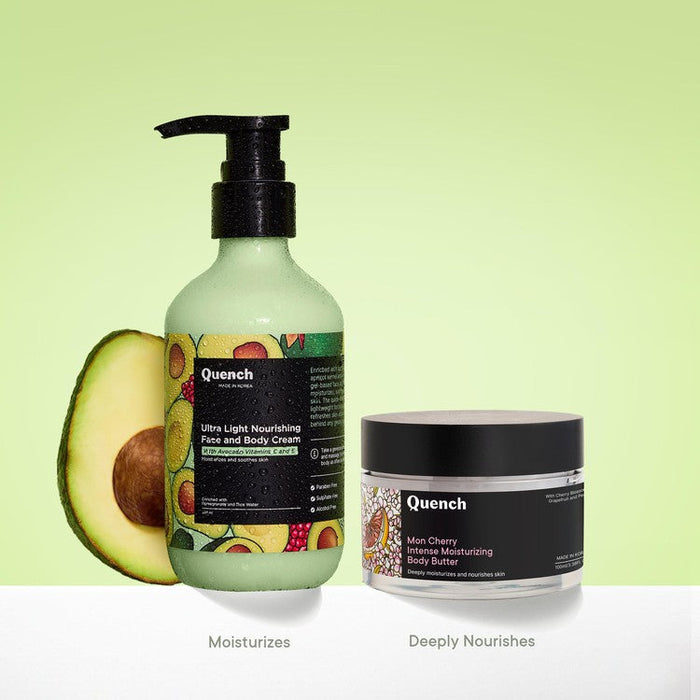 Quench Botanics Bravocado Ultra Light Nourishing Face and Body Cream, Korean Skin Care | Swadesiicart