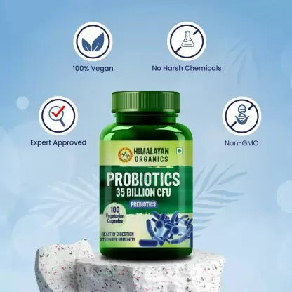 Himalayan Organics Probiotics 35 Billion CFU Prebiotics Vegetarian Capsules - Swadesiicart