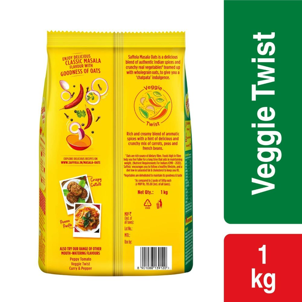 Saffola Masala Oats Veggie Twist - Swadesiicart