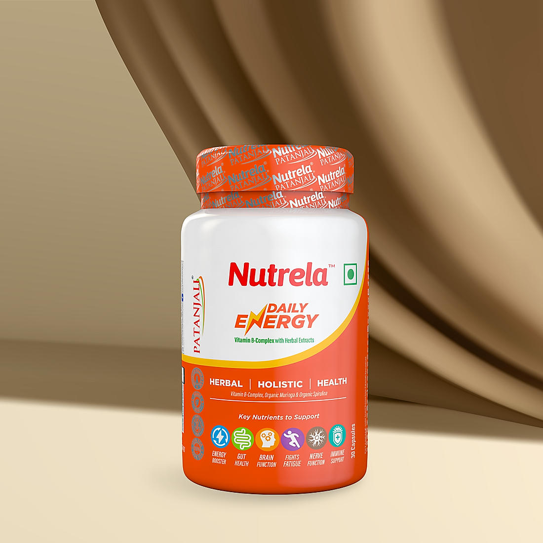 Patanjali Nutrela Vitamin B-Complex Capsules | Complete B Vitamins for Energy & Nerve Health - Swadesiicart