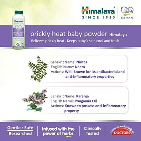 Himalaya Prickly Heat Baby Powder | Ayurvedic Cooling Powder for Heat Rash Relief - Swadesiicart